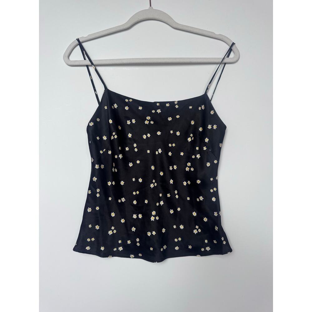 Bec + Bridge 100% Silk Daisy Print Camisole Size US 2 floral 90s Y2K black xs